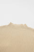 Ribbed Mock Neck Patch Pocket Drop Shoulder Short Sleeve Sweater